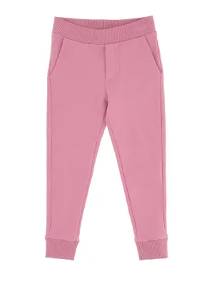 MONNALISA FLEECE LOGO JOGGERS WITH RHINESTONES