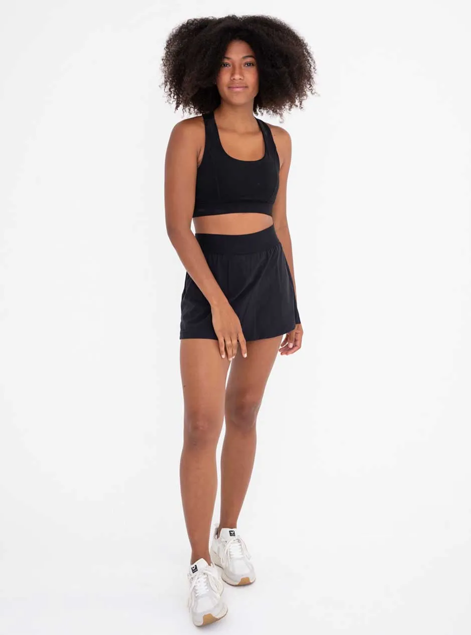 Mono B Women's  A-Line Active Mini Tennis Skort - Black