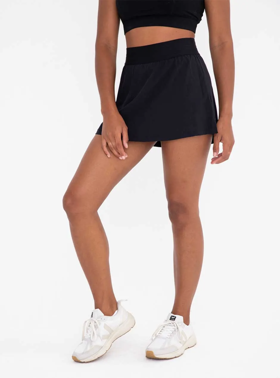 Mono B Women's  A-Line Active Mini Tennis Skort - Black
