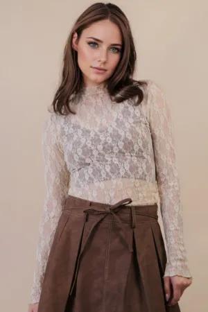 Morgan High Neck Fitted Sheer Mesh Lace Knit Top Quick Change Morgan High Neck Fitted Sheer Mesh Lace Knit Top Comfort Fit