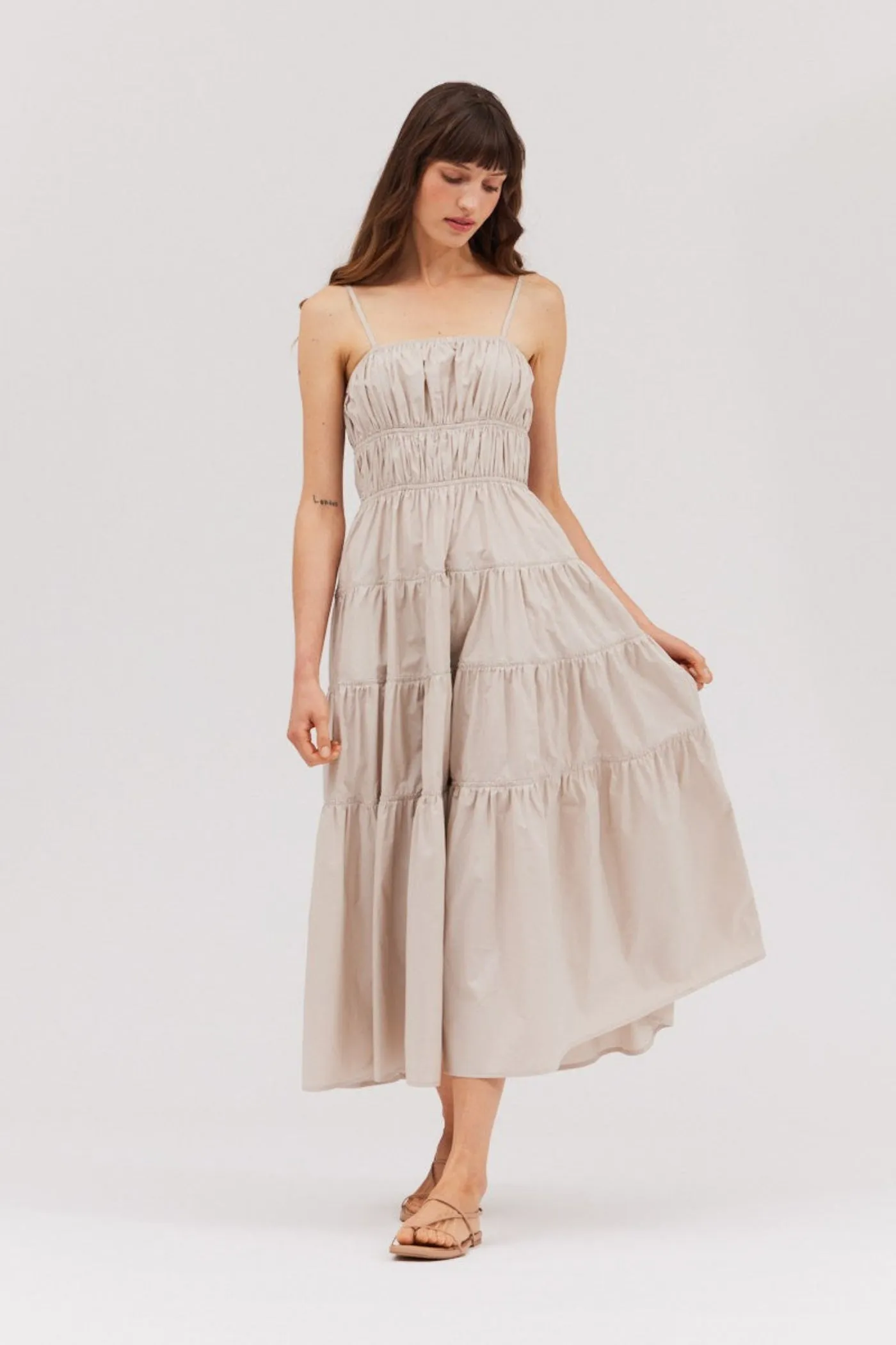 MORGAN TIERED MIDI DRESS Refined Cut
