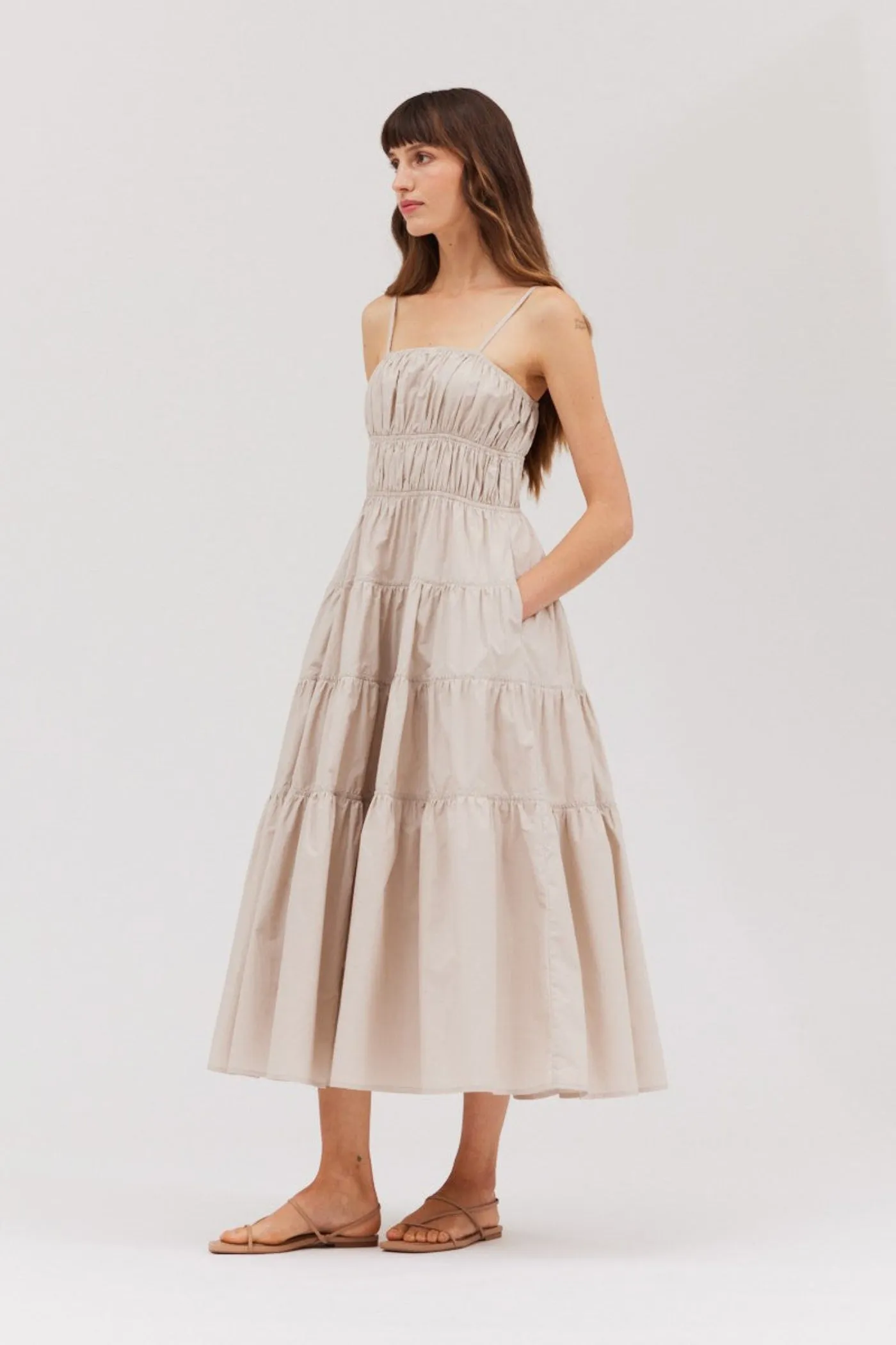 Perfect Layer MORGAN TIERED MIDI DRESS
