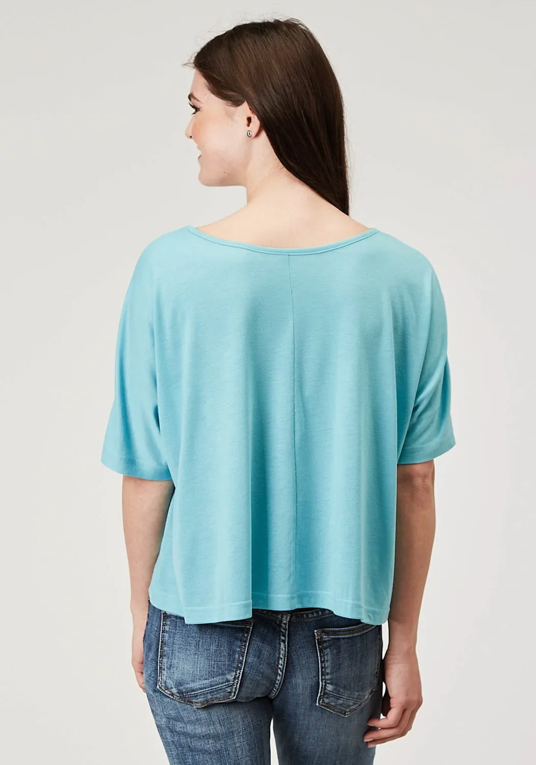 Roper Womens Wanted And Wild Blue Poly/Cotton S/S L/S T-Shirt Subtle Look