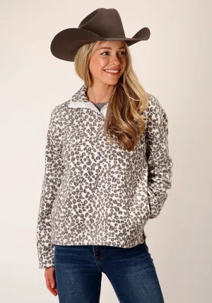 Motion Wear Roper Womens Snow Leopard White Polyester Fleece Pullover Roper Womens Snow Leopard White Polyester Fleece Pullover Weekend Style