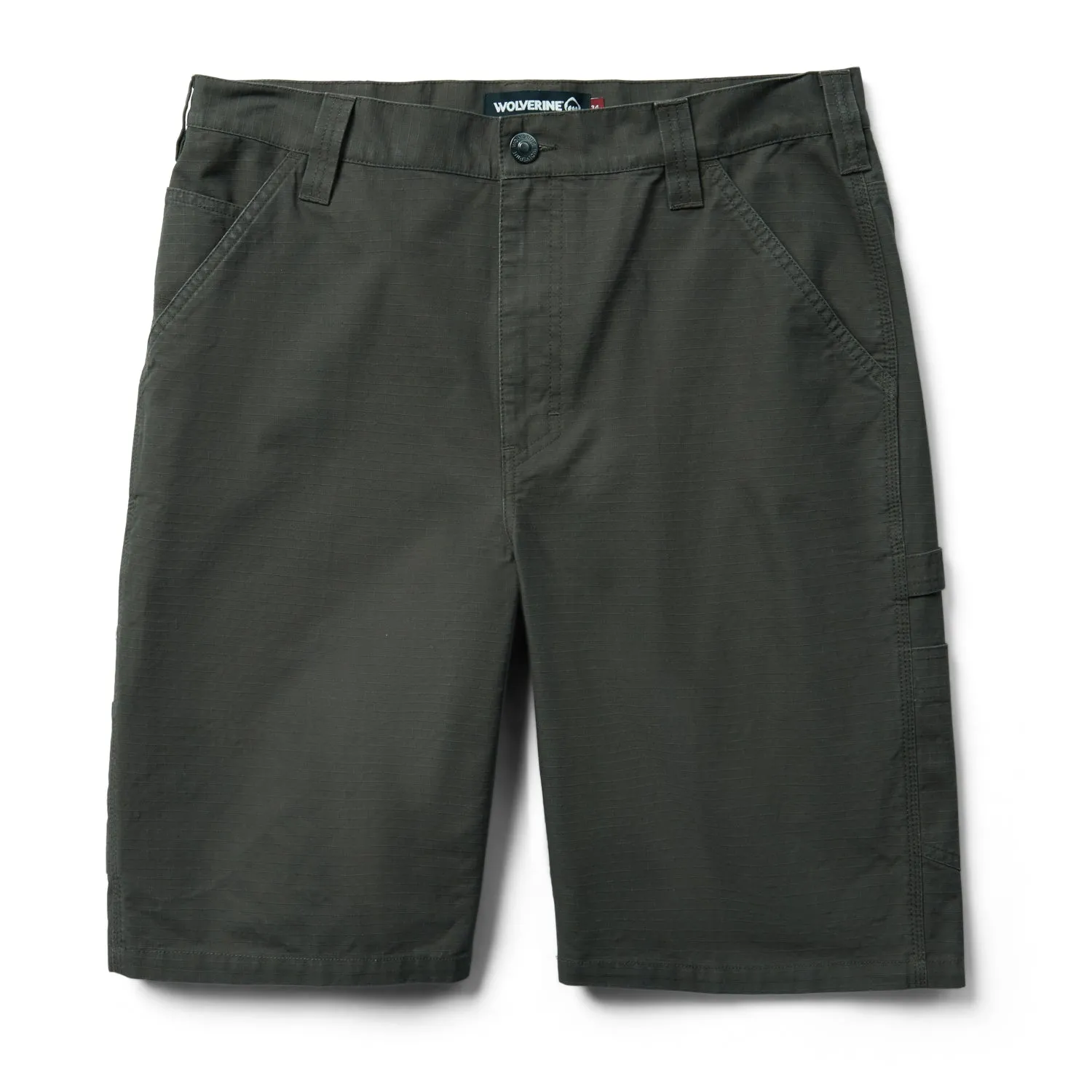 Wolverine Mens Black Olive 100% Cotton Eaton 11in Ripstop Short odor - absorbing Fitted Design