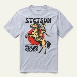 Multi Directional Stretch Stetson Womens Tipping Hat Cowgirl Grey Cotton Blend S/S T-Shirt Stetson Womens Tipping Hat Cowgirl Grey Cotton Blend S/S T-Shirt Street Wear