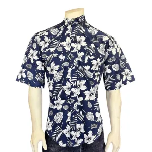 Multi Ply Yarn Fabric Rockmount Mens Floral Print Western Navy 100% Cotton S/S Shirt adult clothing Flexible Material Rockmount Mens Floral Print Western Navy 100% Cotton S/S Shirt