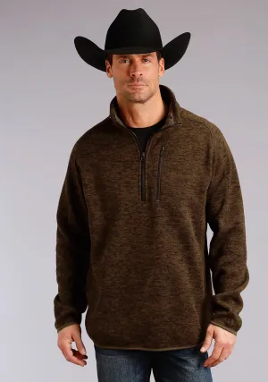 Multi Pocket Design Stetson Mens Brown Polyester Bonded Pullover Jacket Ventilated Back Panel Stetson Mens Brown Polyester Bonded Pullover Jacket