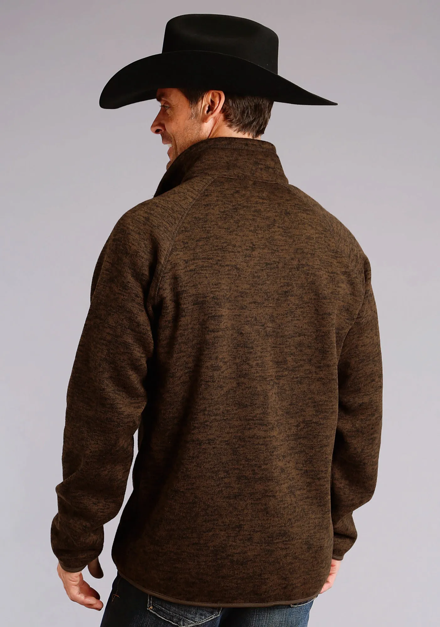 Stetson Mens Brown Polyester Bonded Pullover Jacket Winter Retreat Flexible Mobility