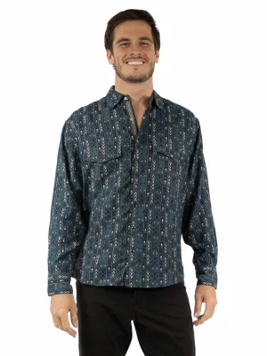 Must-have Scully Mens Weaved Aztec Stripe Blue 100% Cotton L/S Shirt Edgy style Timeless Classic Scully Mens Weaved Aztec Stripe Blue 100% Cotton L/S Shirt