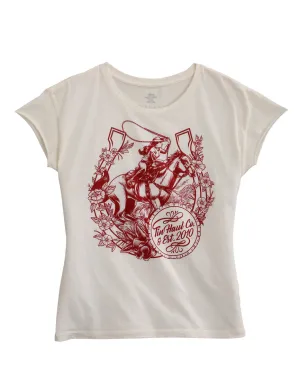 Must-have Tin Haul Womens White 100% Cotton Floral Horseshoe S/S T-Shirt formal dinner Tin Haul Womens White 100% Cotton Floral Horseshoe S/S T-Shirt