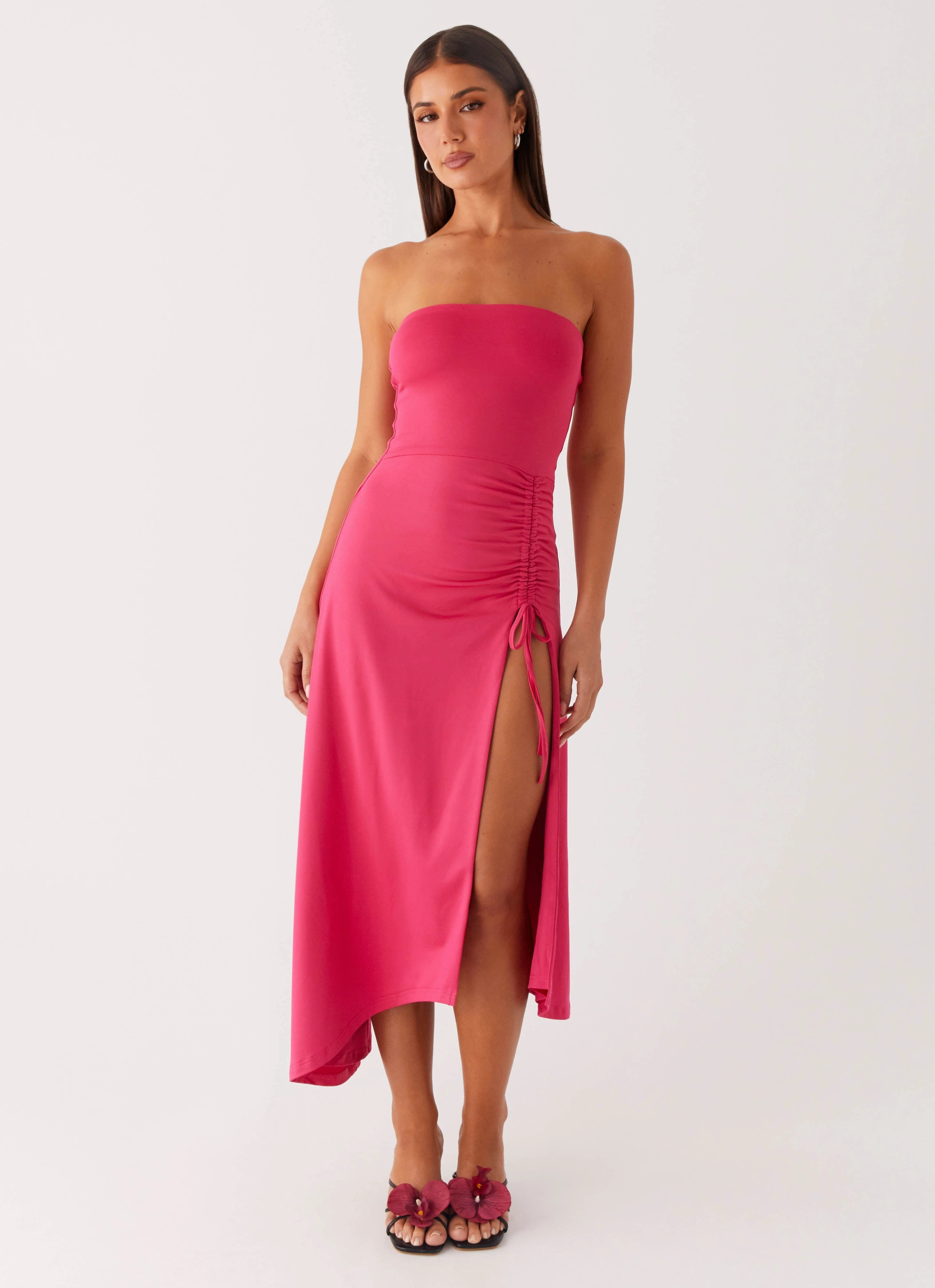 Laoise Midi Dress - Hot Pink TearResistantFabric