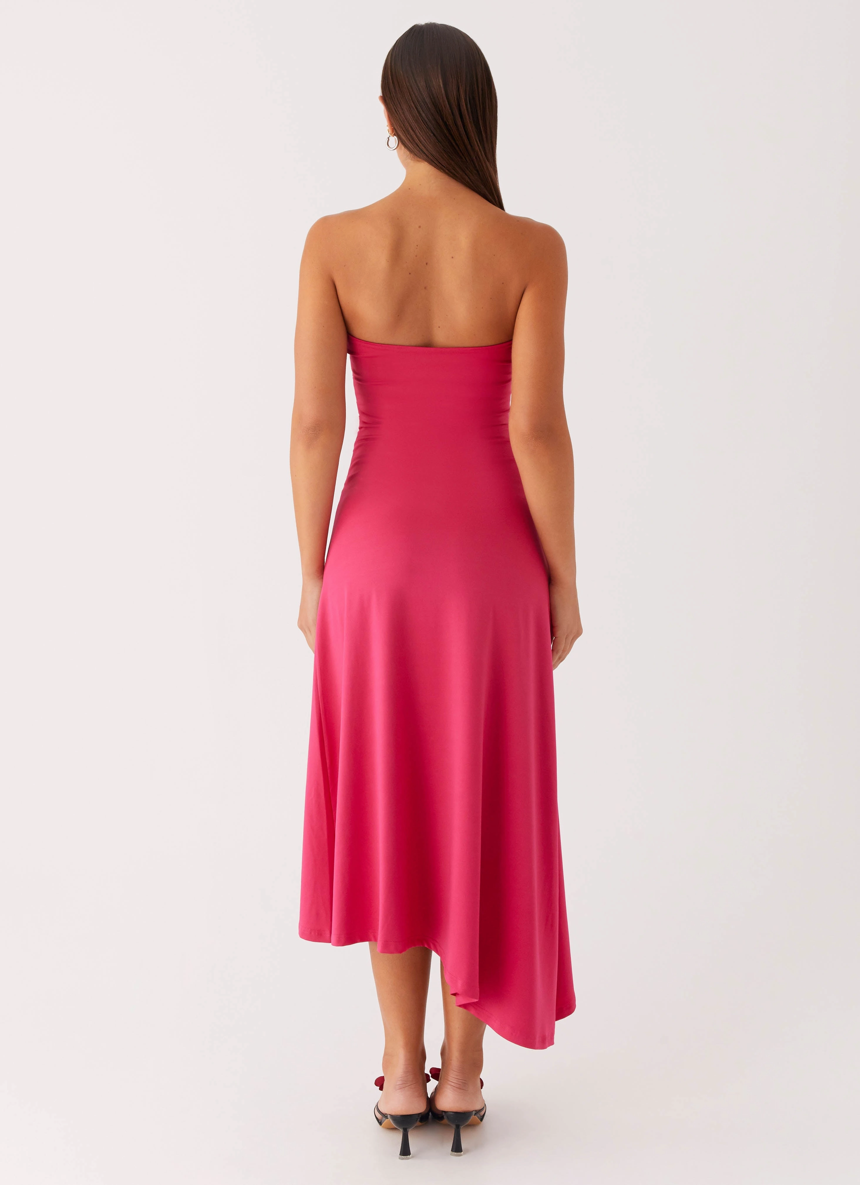 Dark Tones Subtle Comfort Laoise Midi Dress - Hot Pink