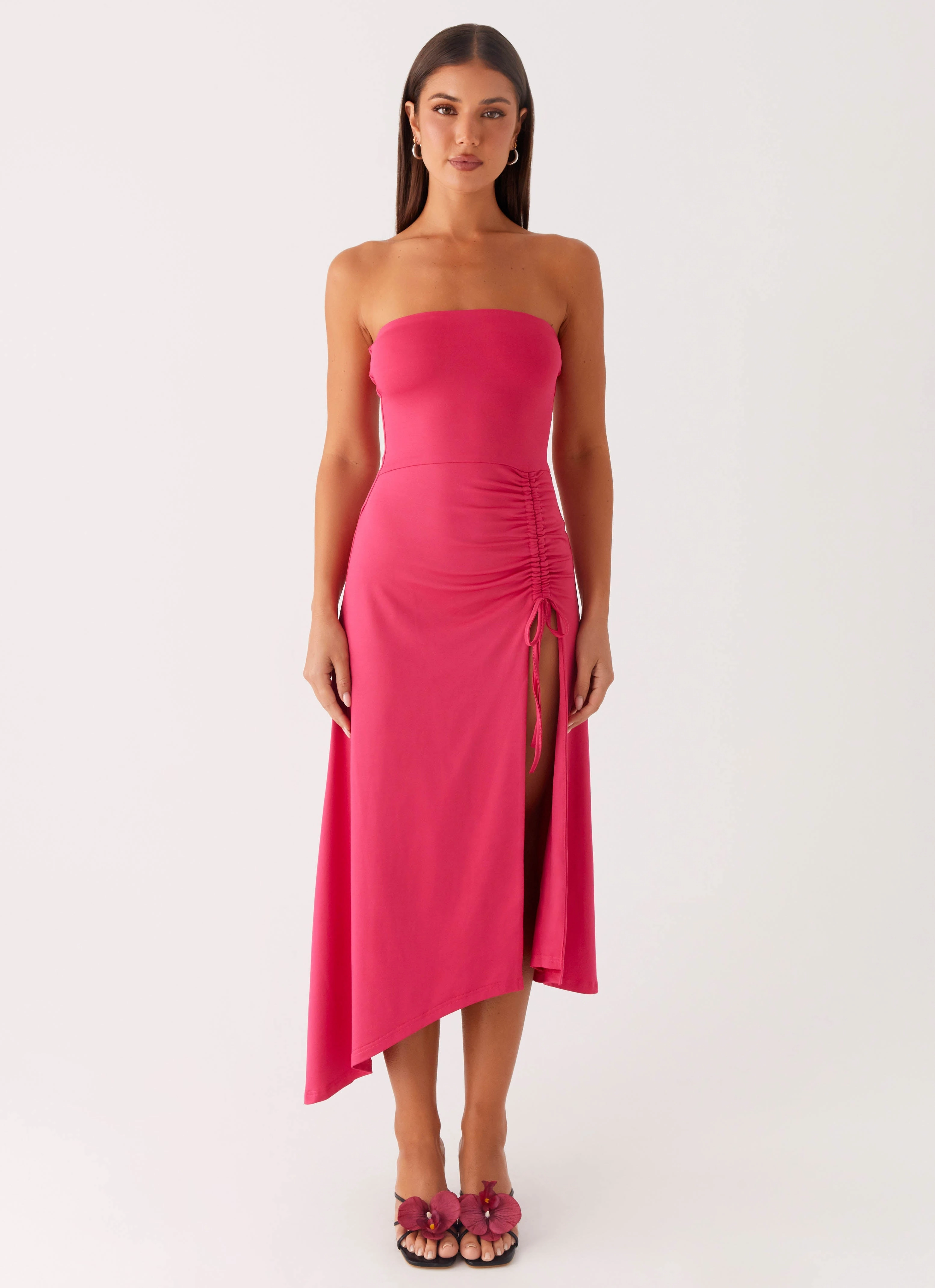 skin friendly City Layers Laoise Midi Dress - Hot Pink