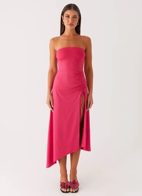 Must Have Laoise Midi Dress - Hot Pink skin friendly City Layers Laoise Midi Dress - Hot Pink