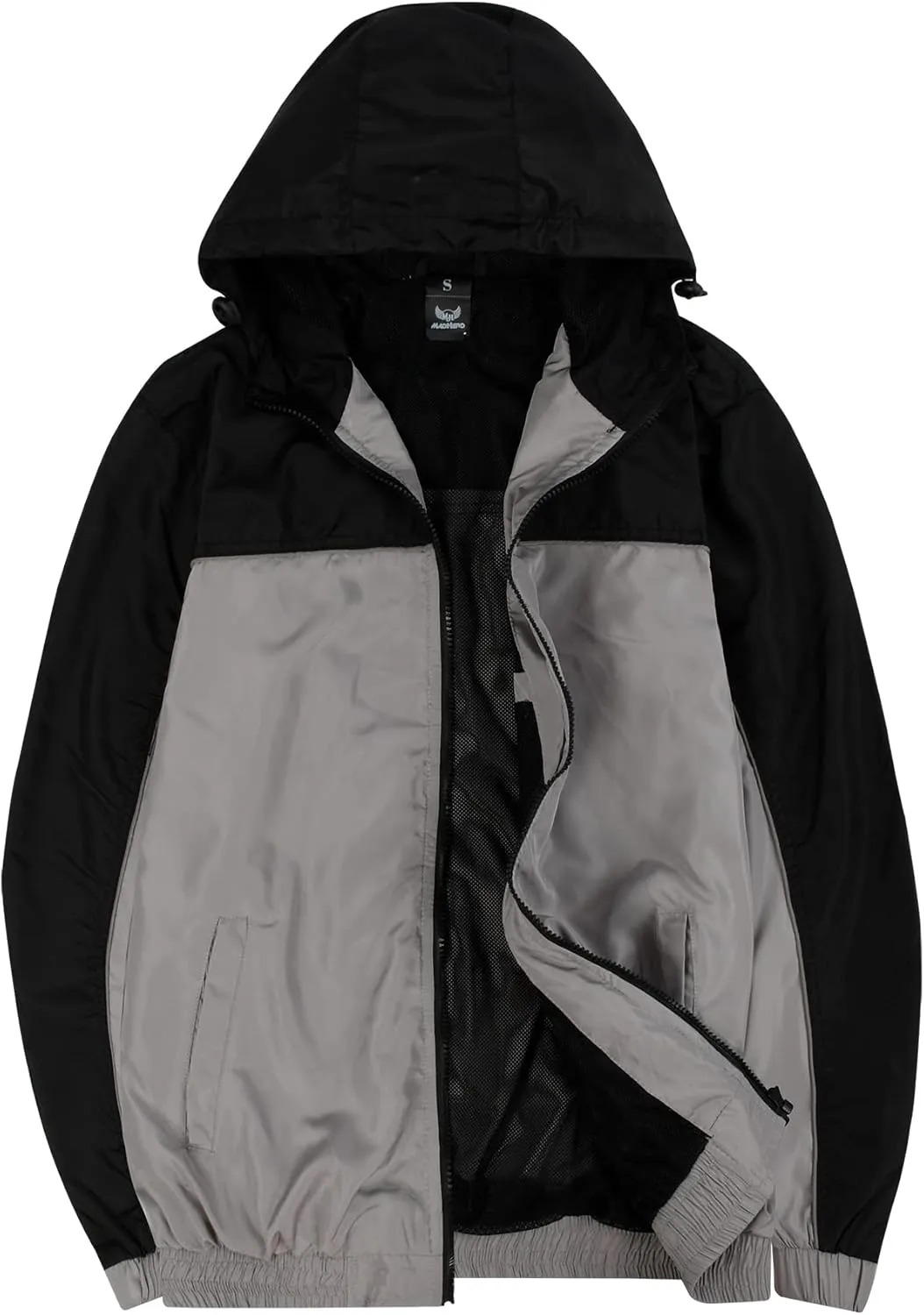 Mywu Lightweight Windbreaker Jacket Men with Mesh Lined for Hiking Travel Water Resistant Men Rain Jacket