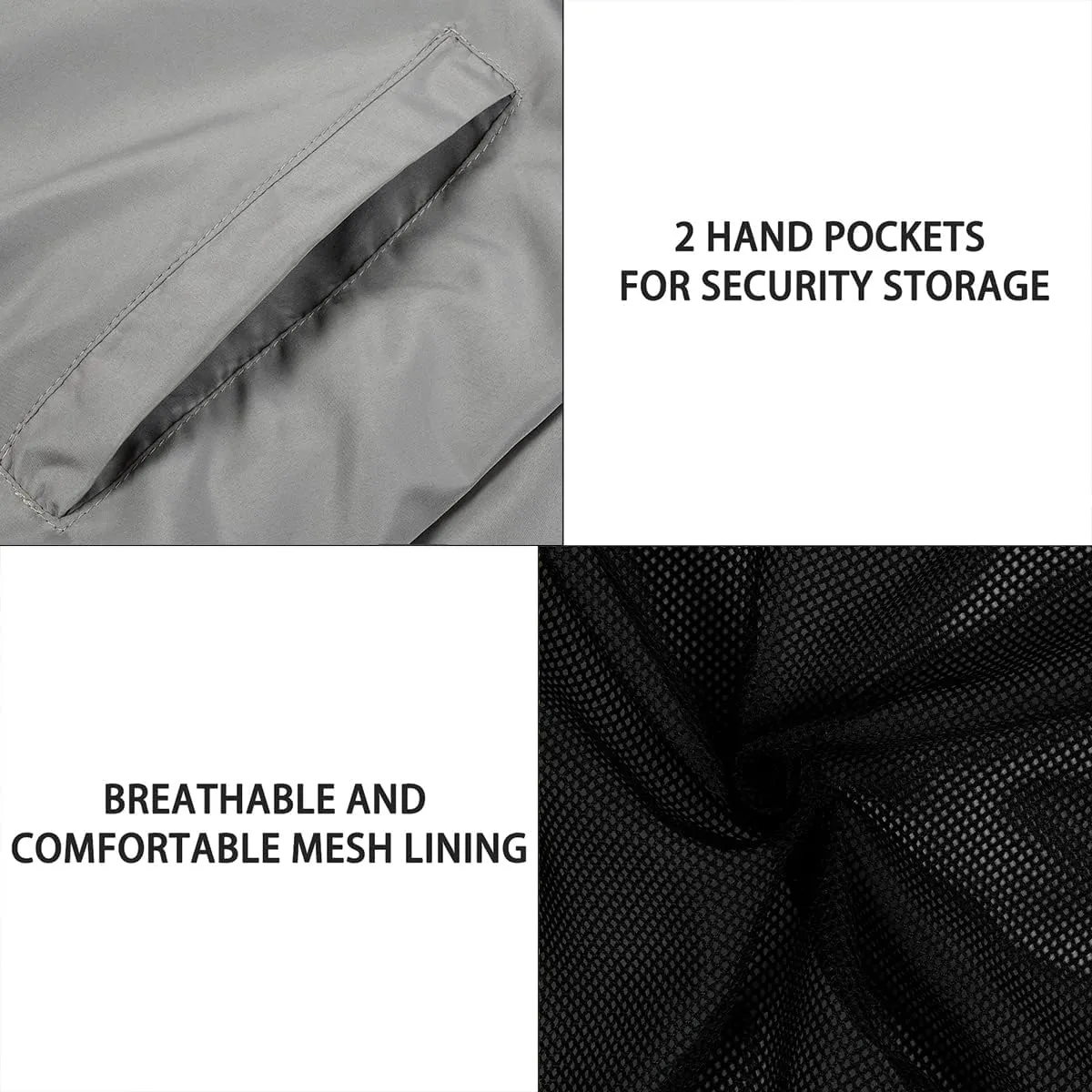 Mywu Lightweight Windbreaker Jacket Men with Mesh Lined for Hiking Travel Water Resistant Men Rain Jacket