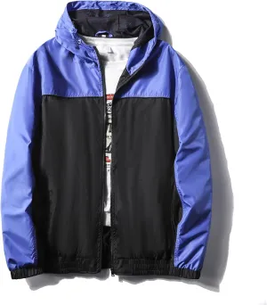 Mywu Lightweight Windbreaker Jacket Men with Mesh Lined for Hiking Travel Water Resistant Men Rain Jacket