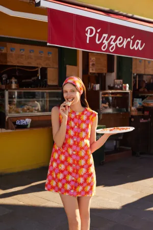Nadege Short Dress in Yuma Print Bell Sleeve Nadege Short Dress in Yuma Print Bodycon-Fit