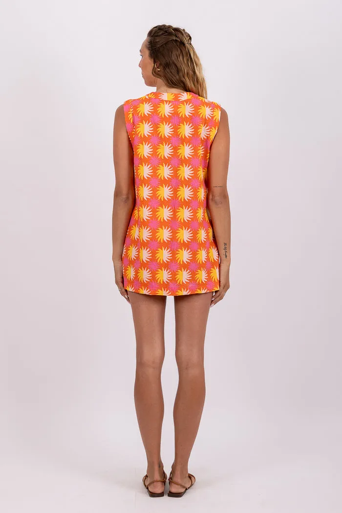 Nadege Short Dress in Yuma Print Light Shape