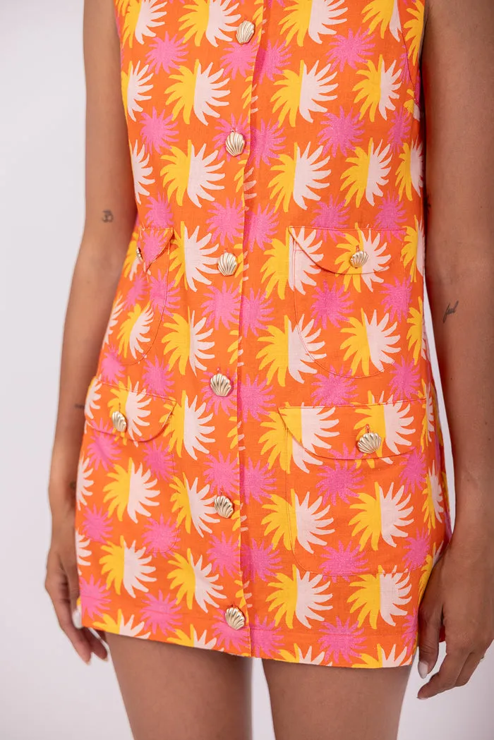 Nadege Short Dress in Yuma Print Sophisticated Touch Vibrant fit