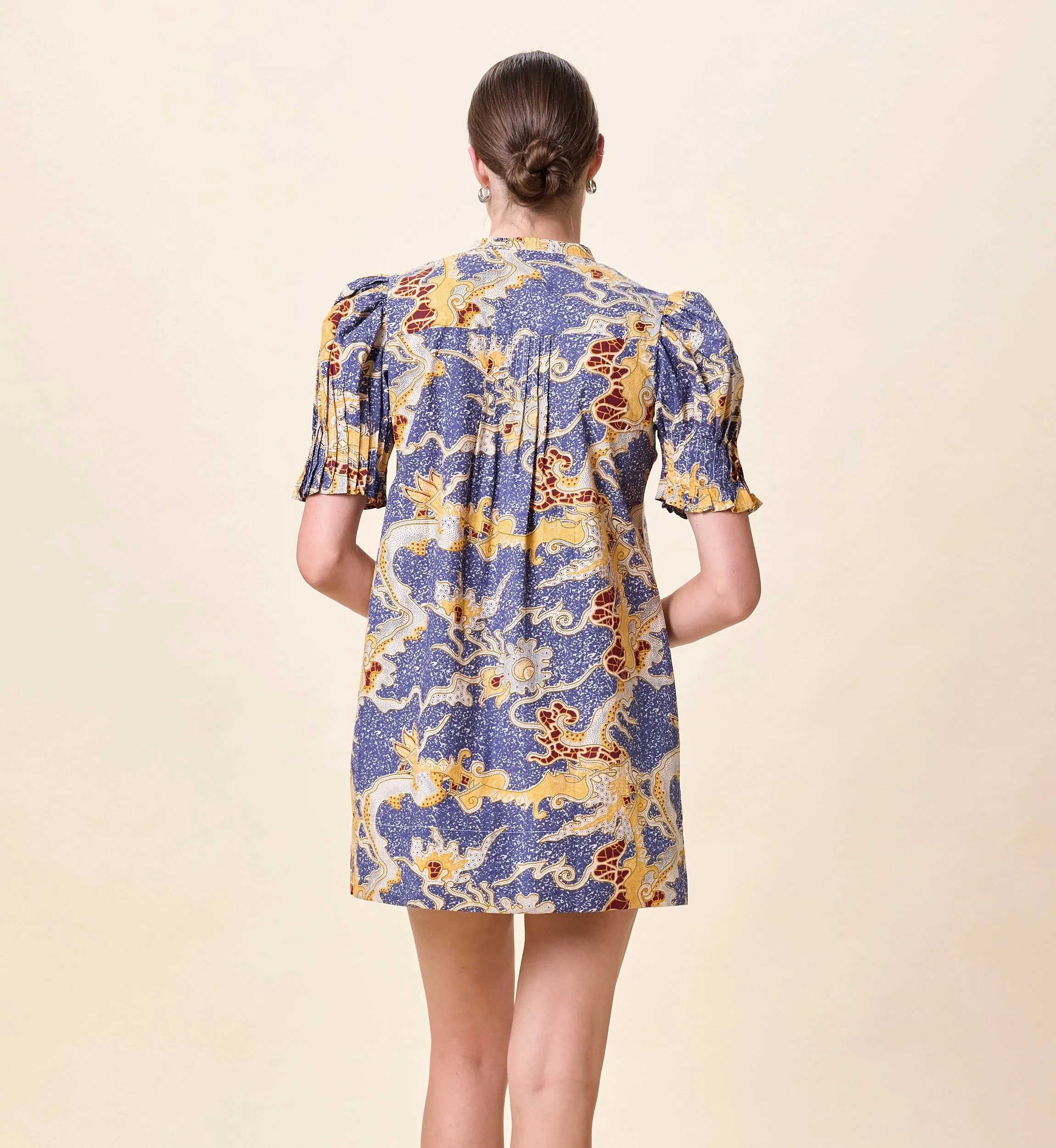Modern Texture Versatile Layers Nadia Mini Dress | Blue Castello