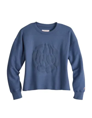 Natural Stretch Tin Haul Womens Embossed Circle Navy Cotton Blend Pullover Sweater Lightweight Material Tin Haul Womens Embossed Circle Navy Cotton Blend Pullover Sweater