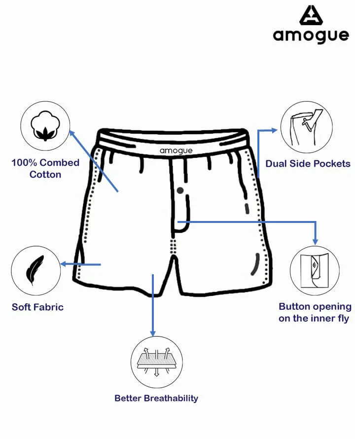 Navy Brown Green Printed Boxers Combo