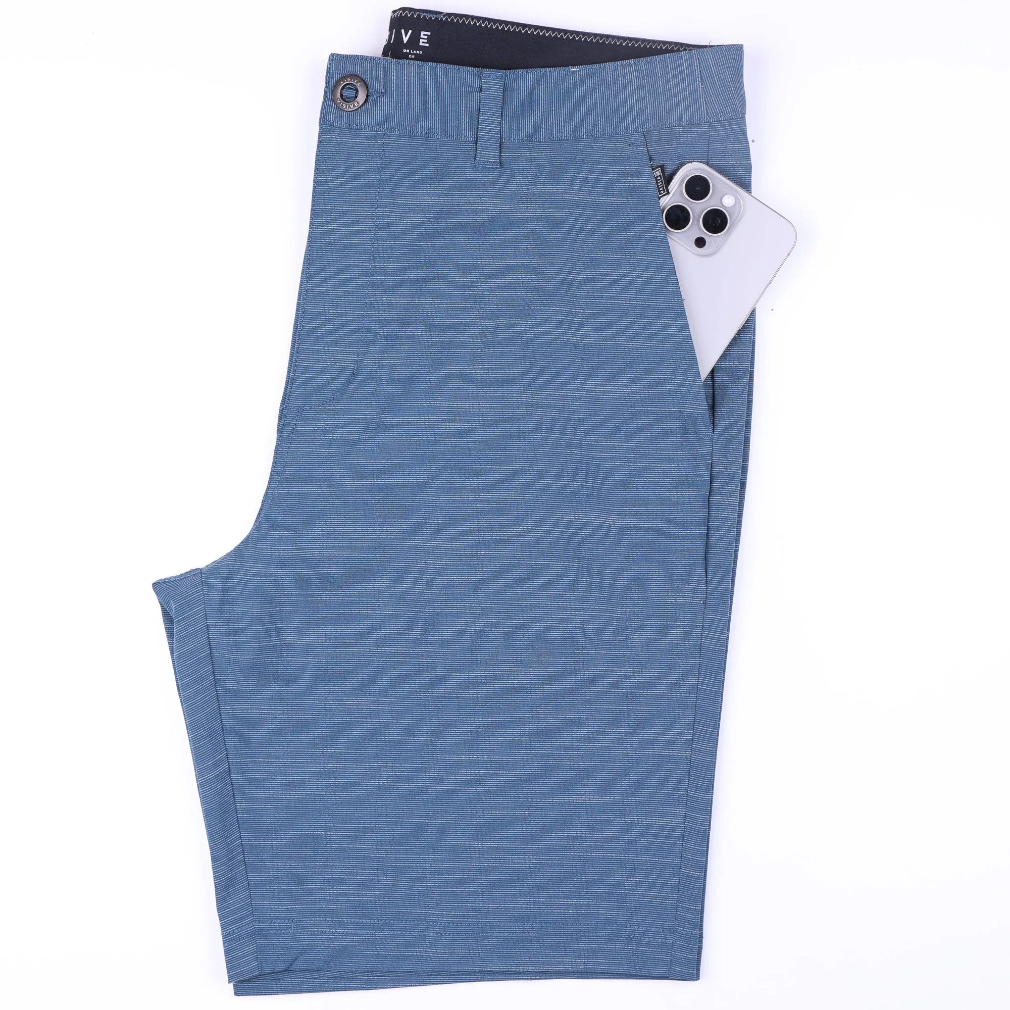Navy Slub - Mens Hybrid Shorts