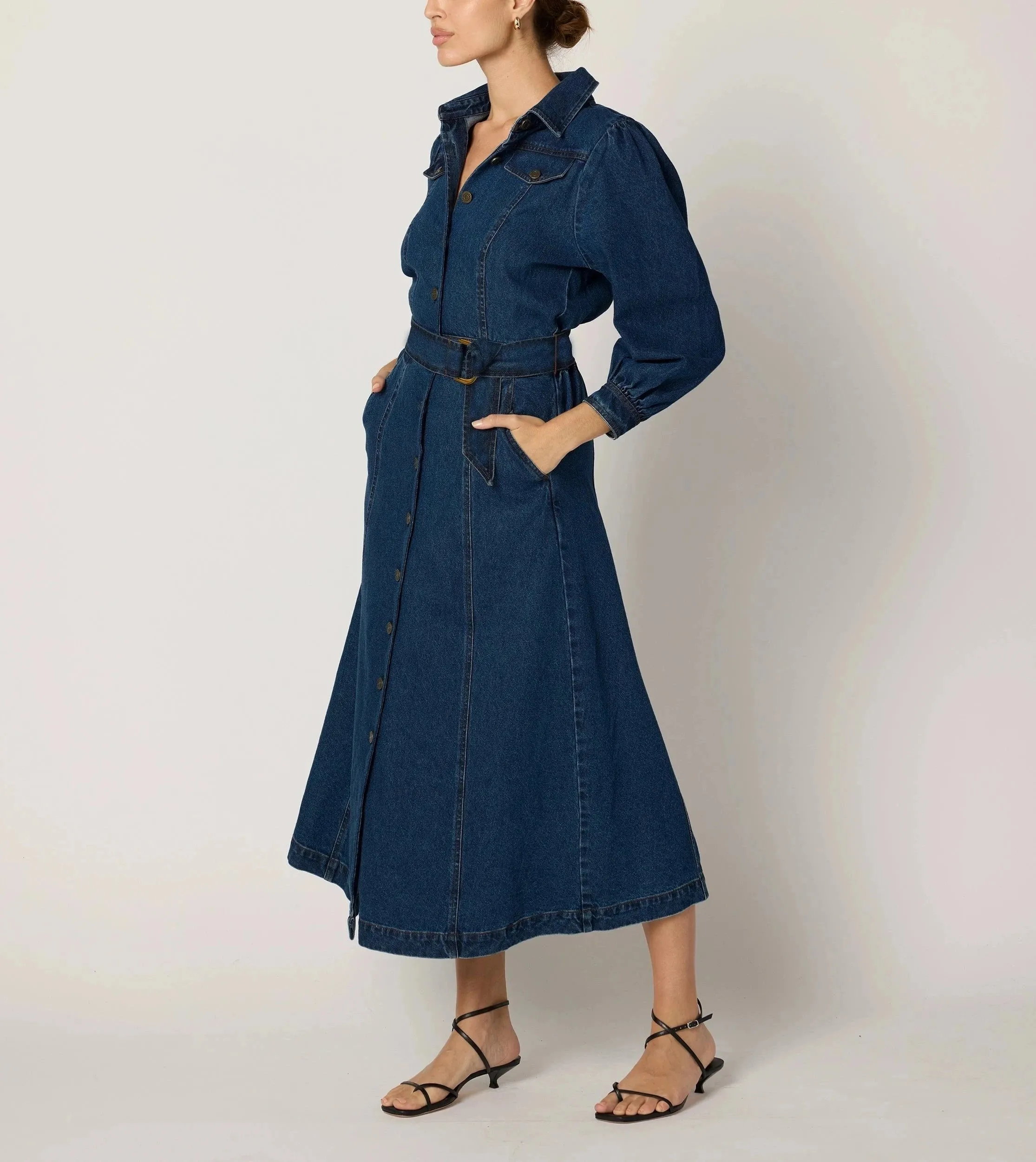 Naya Midi Dress | Denim Fresh Look Polished Layer