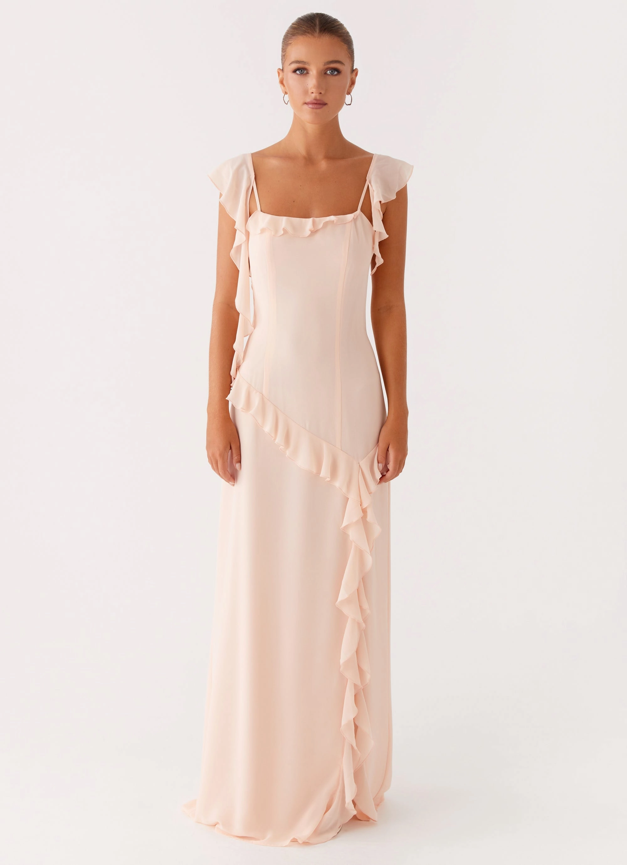 Naya Maxi Dress - Peach AntiPillTreatment Eco-friendly