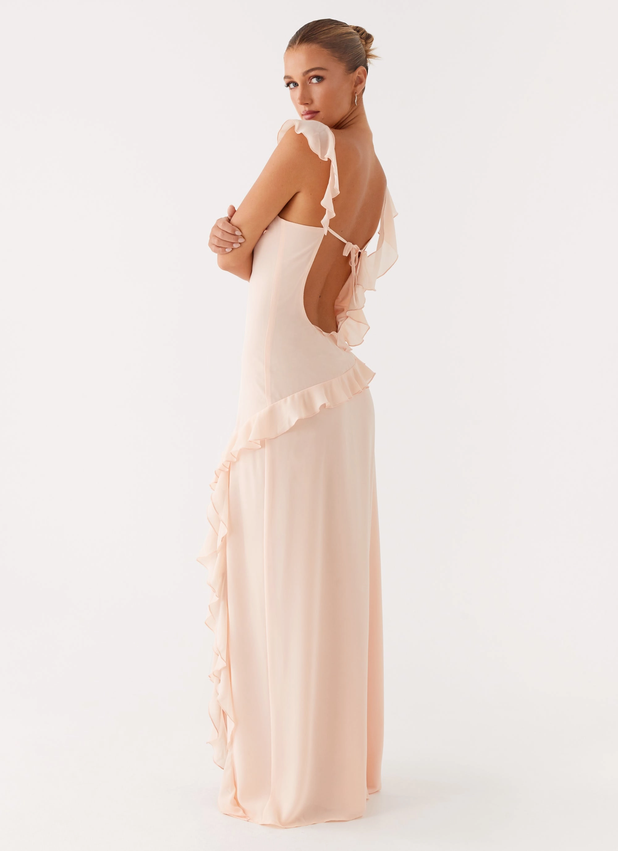 Luxe Appeal Blush Glow Naya Maxi Dress - Peach