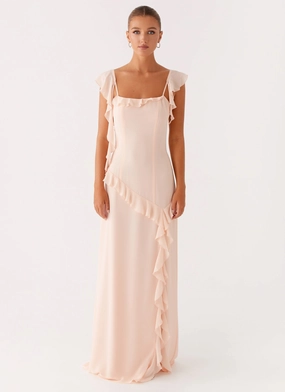 Naya Maxi Dress - Peach Rustic Wear Naya Maxi Dress - Peach AntiPillTreatment Eco-friendly
