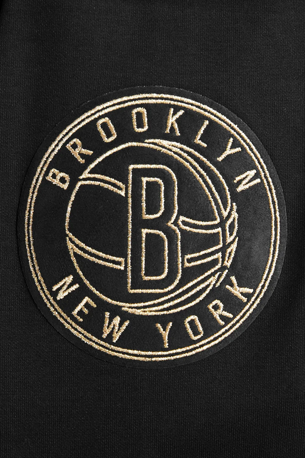 NBA BROOKLYN NETS BLACK & GOLD DK MEN'S FZ PO HOODIE (BLACK)