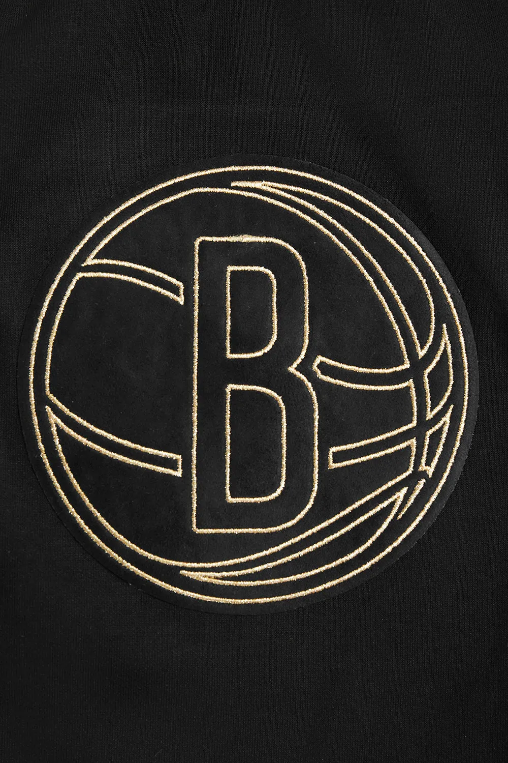 NBA BROOKLYN NETS BLACK & GOLD DK MEN'S FZ PO HOODIE (BLACK)