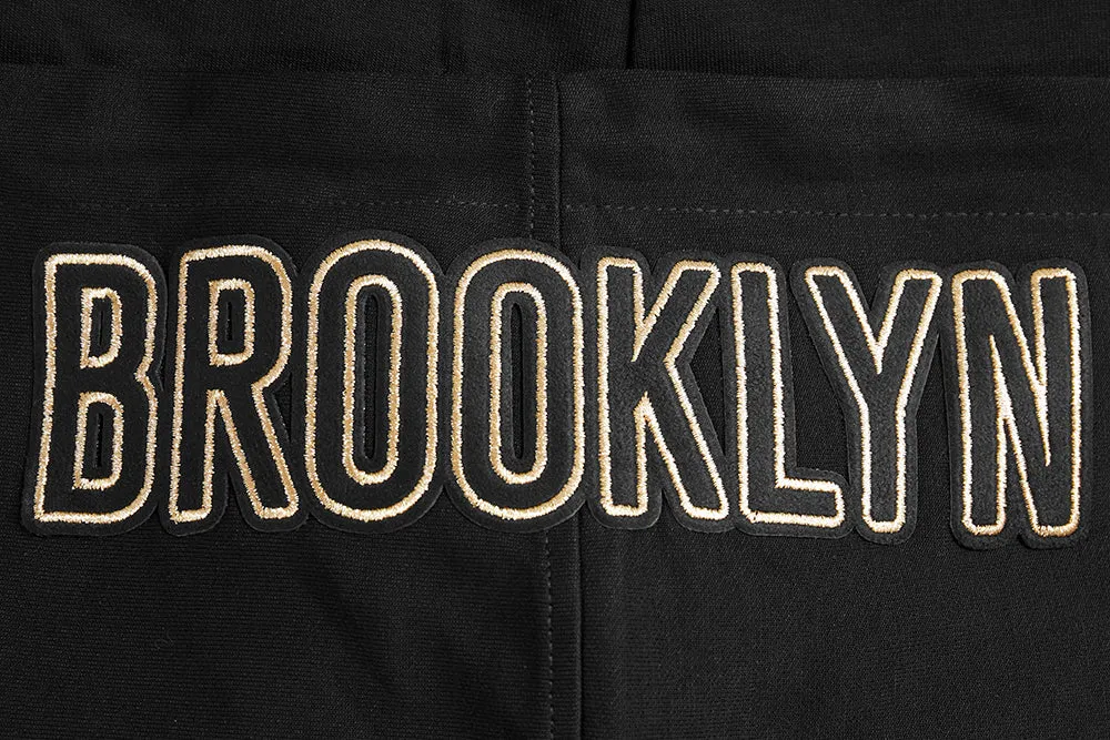 NBA BROOKLYN NETS BLACK & GOLD DK MEN'S FZ PO HOODIE (BLACK)