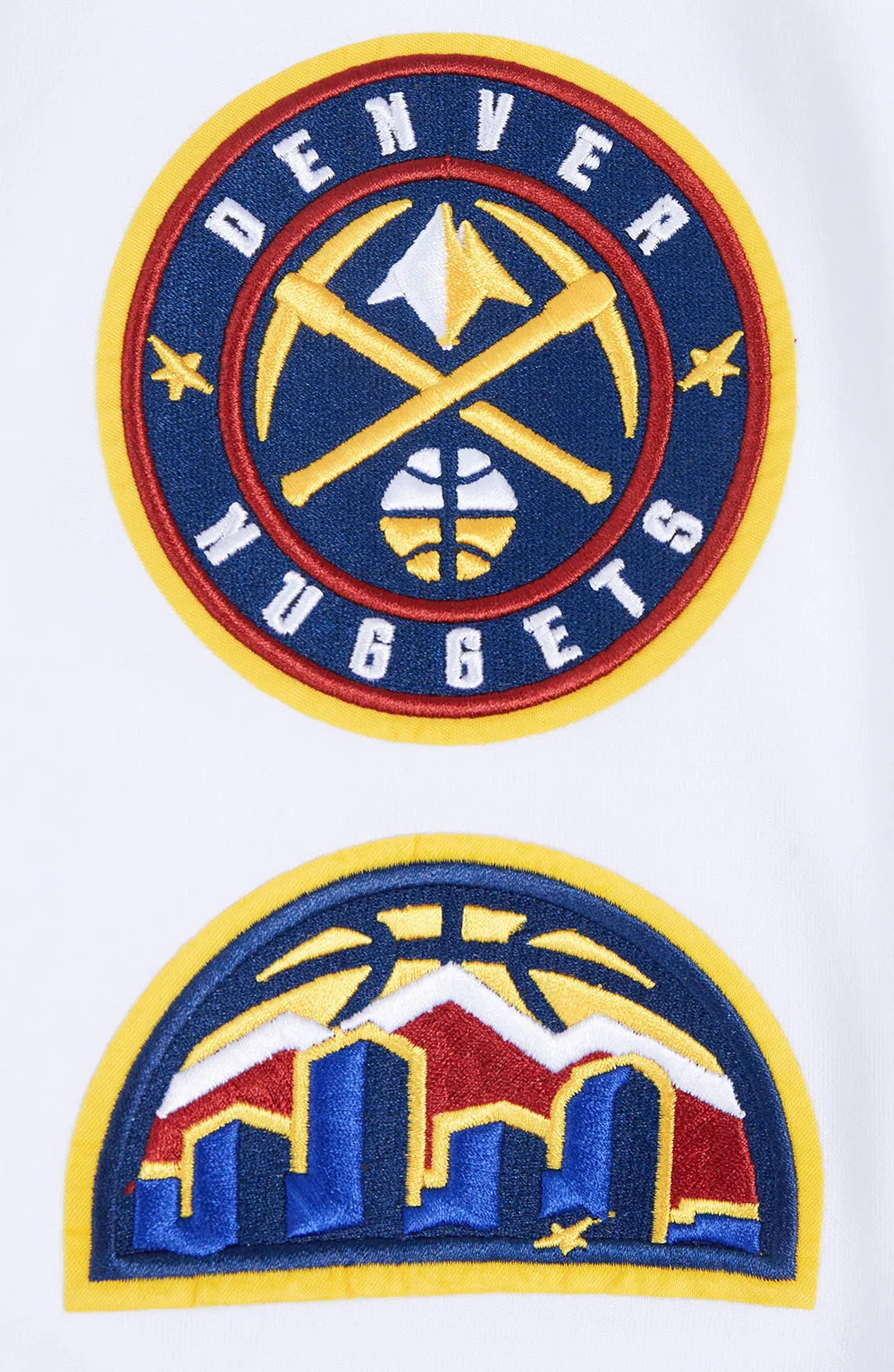 NBA DENVER NUGGETS CLASSIC CHENILLE MEN'S DK FZ PO HOODIE (WHITE)