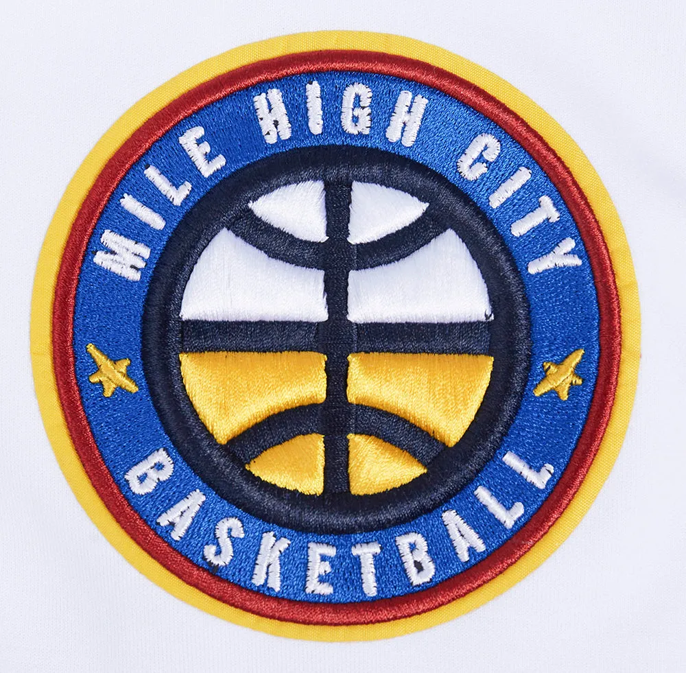 NBA DENVER NUGGETS CLASSIC CHENILLE MEN'S DK FZ PO HOODIE (WHITE)