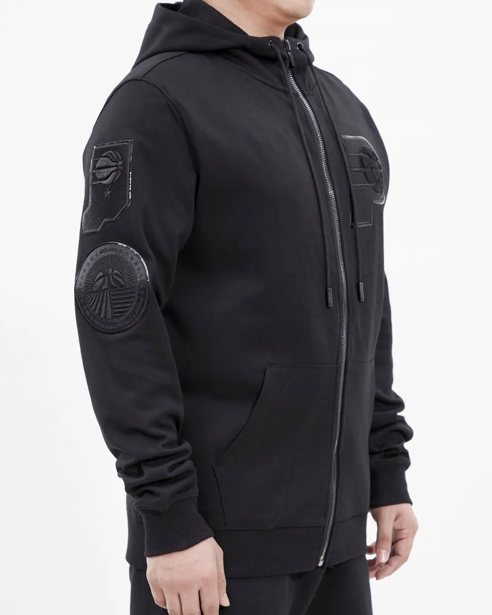 NBA INDIANA PACERS TRIPLE BLACK MEN'S FZ HOODIE (TRIPLE BLACK)