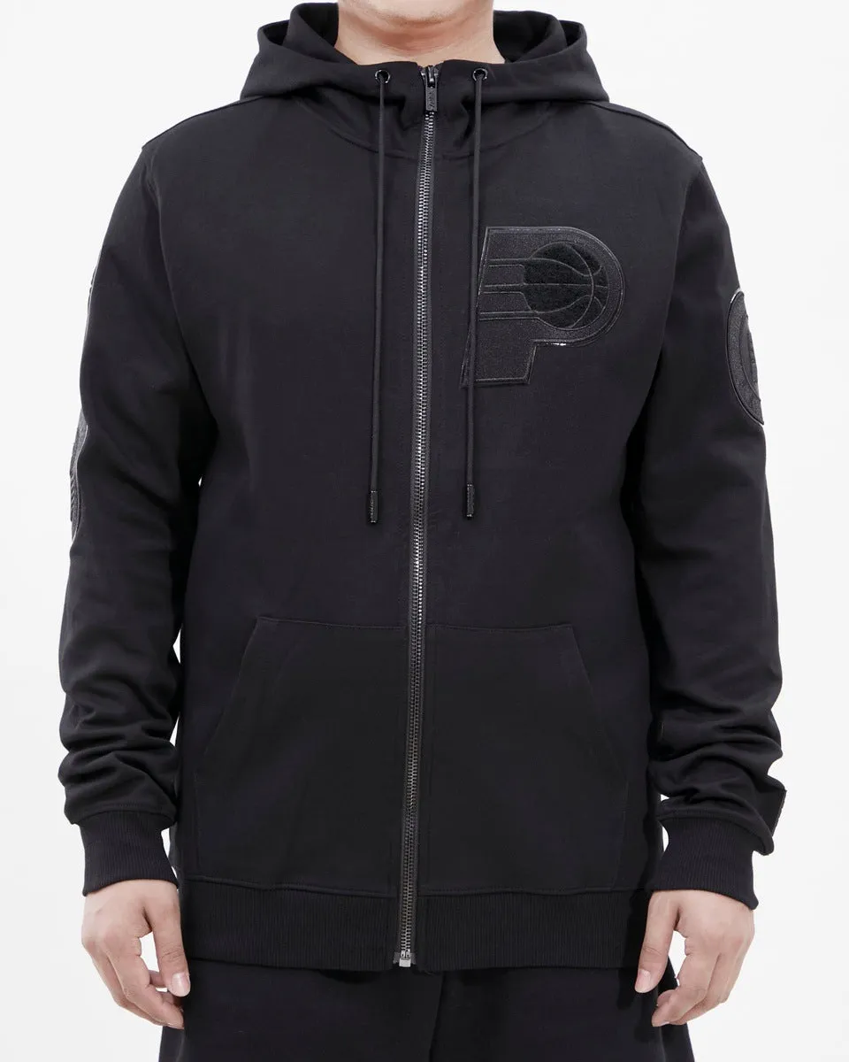 NBA INDIANA PACERS TRIPLE BLACK MEN'S FZ HOODIE (TRIPLE BLACK)