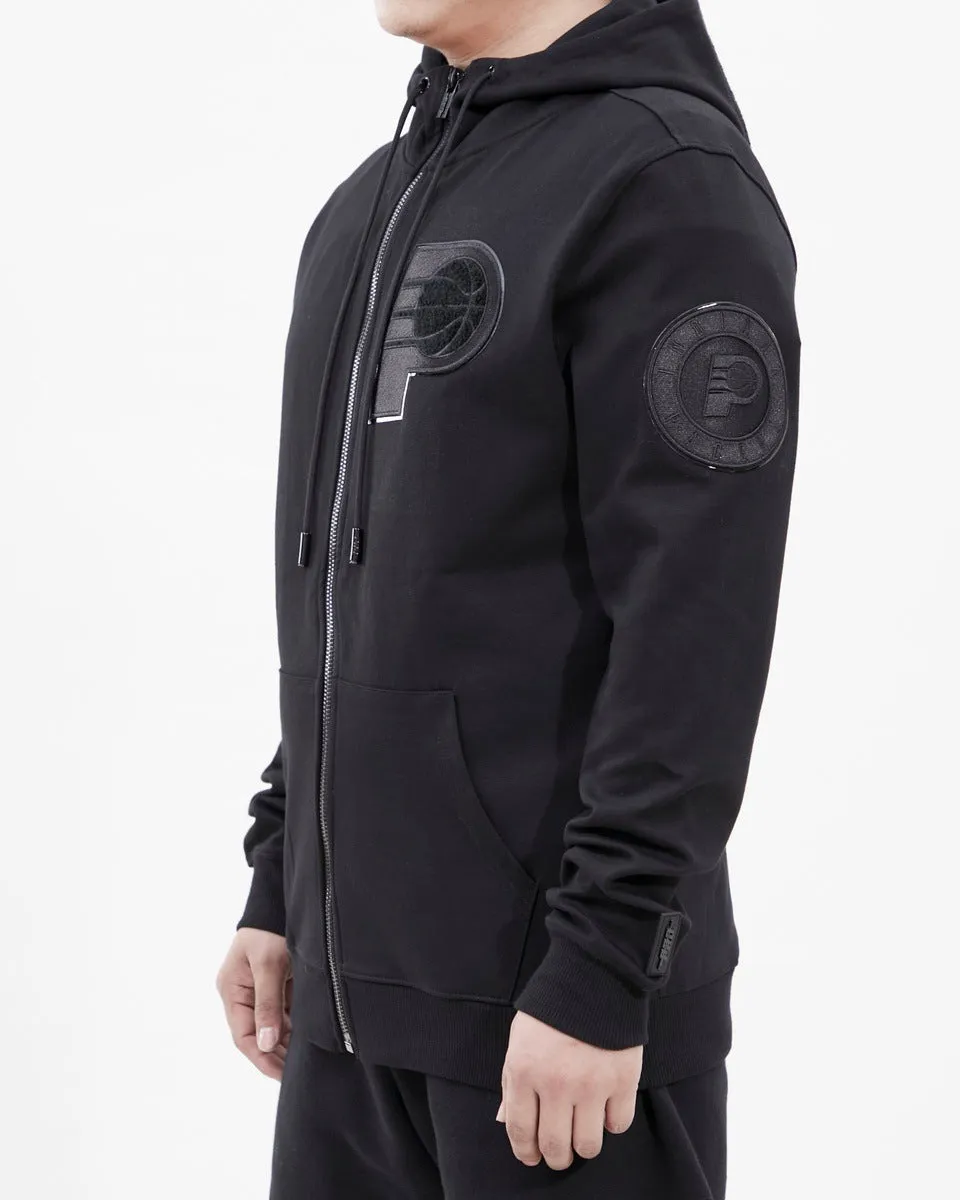 NBA INDIANA PACERS TRIPLE BLACK MEN'S FZ HOODIE (TRIPLE BLACK)