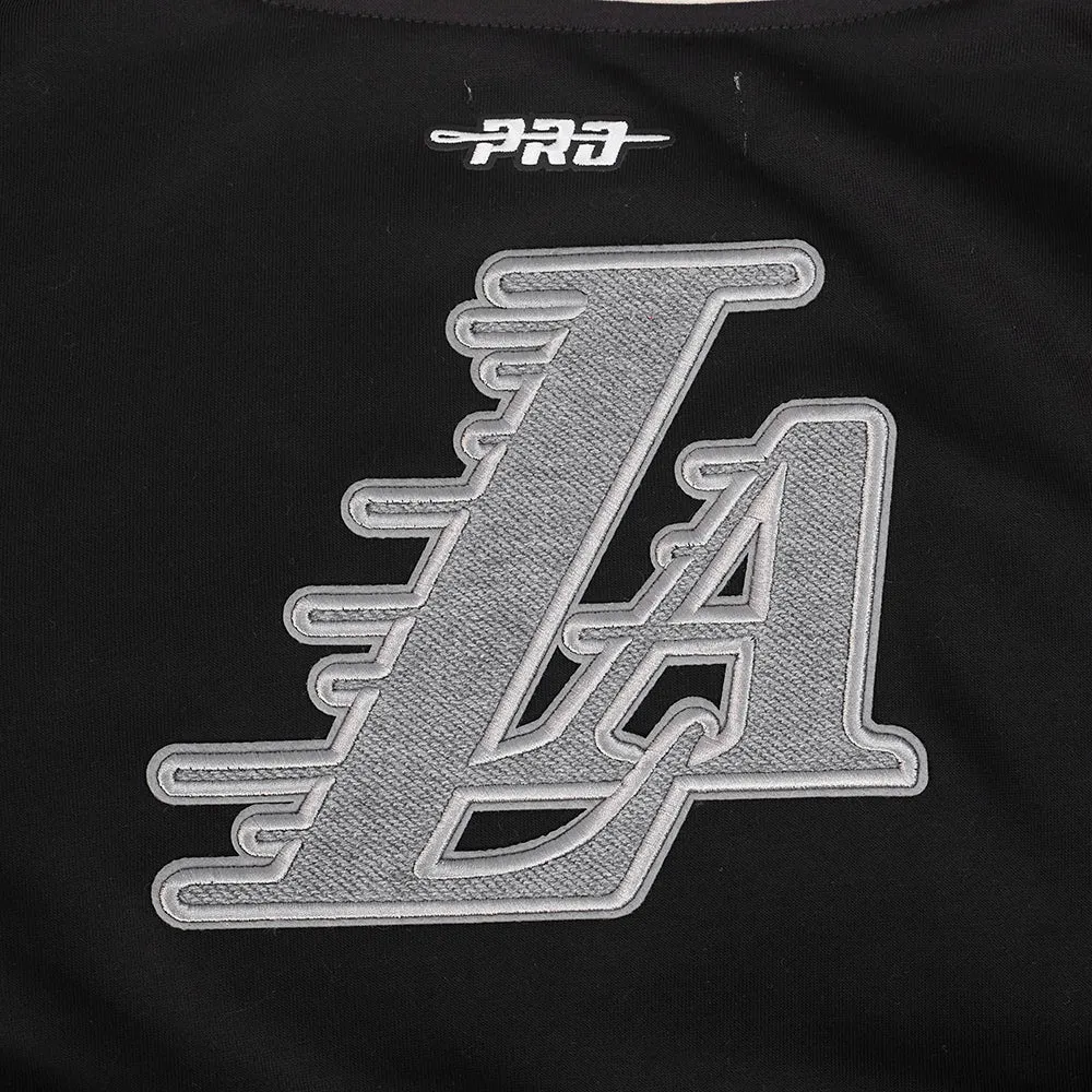 NBA LOS ANGELES LAKERS REVERSE FRENCH TERRY WOMEN'S COLORBLOCK FLC FZ (BLACK/GRAY/EGGSHELL)