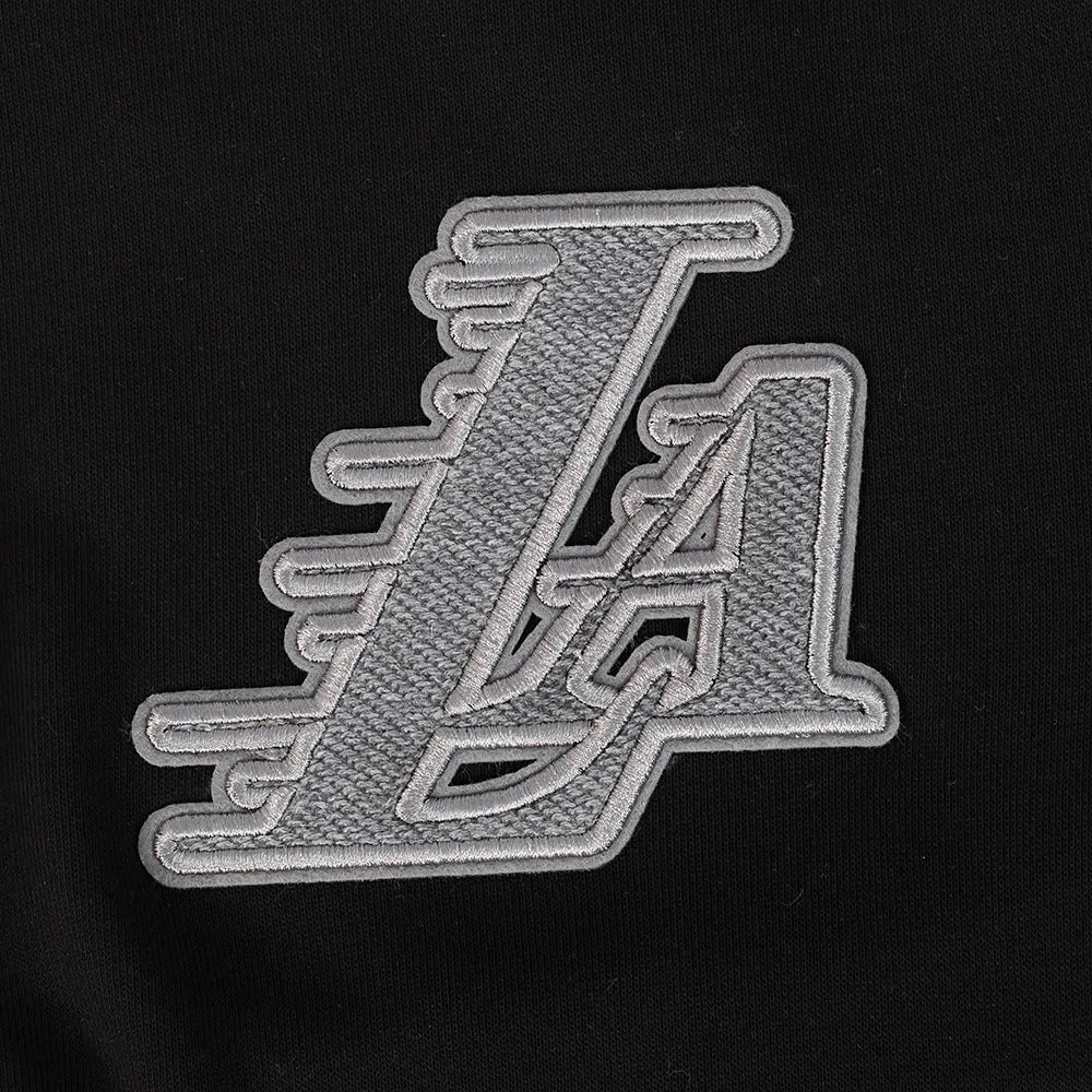 NBA LOS ANGELES LAKERS REVERSE FRENCH TERRY WOMEN'S COLORBLOCK FLC FZ (BLACK/GRAY/EGGSHELL)