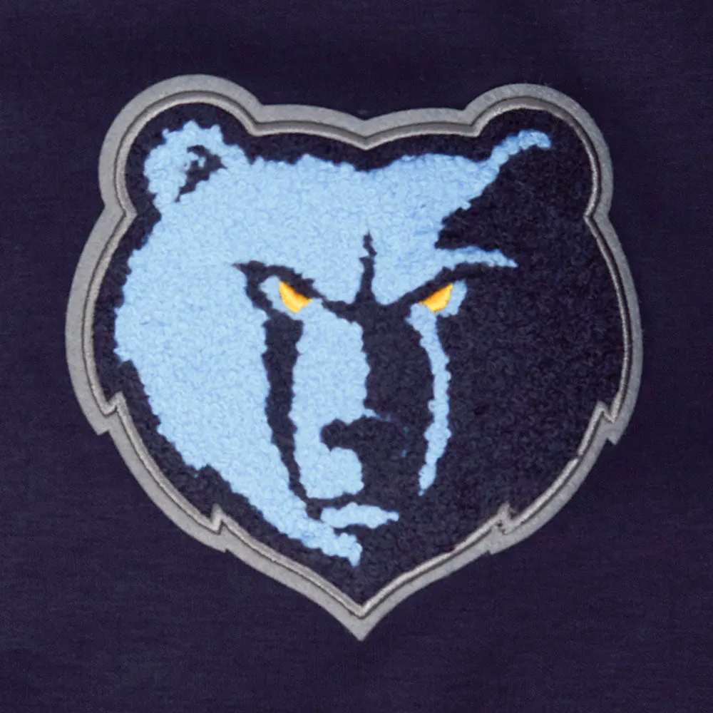 NBA MEMPHIS GRIZZLIES CLASSIC CHENILLE MEN'S FZ DK PO HOODIE (MIDNIGHT NAVY)