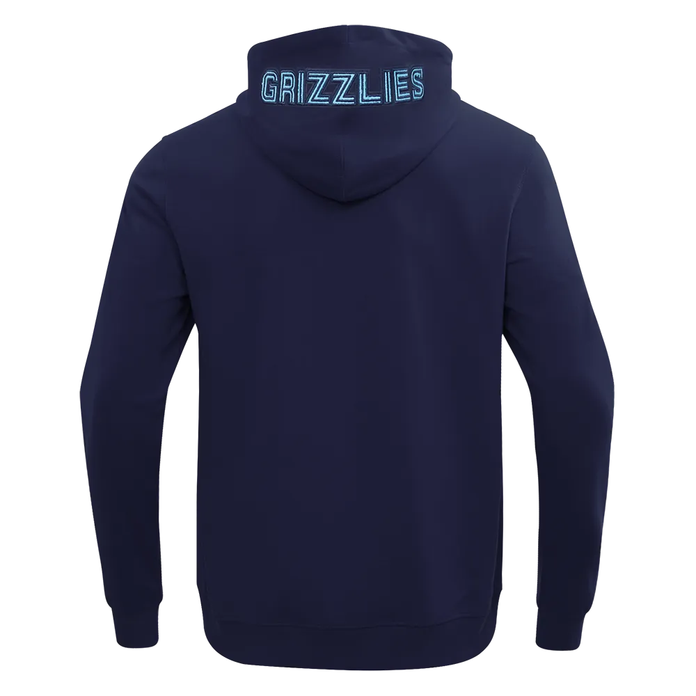 NBA MEMPHIS GRIZZLIES CLASSIC CHENILLE MEN'S FZ DK PO HOODIE (MIDNIGHT NAVY)