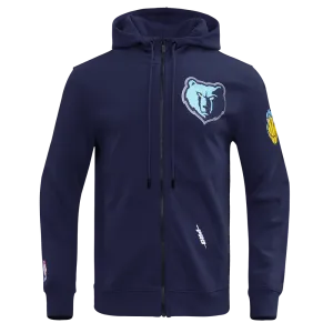 NBA MEMPHIS GRIZZLIES CLASSIC CHENILLE MEN'S FZ DK PO HOODIE (MIDNIGHT NAVY)