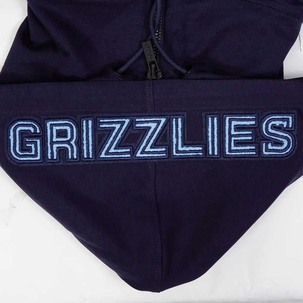 NBA MEMPHIS GRIZZLIES CLASSIC CHENILLE MEN'S FZ DK PO HOODIE (MIDNIGHT NAVY)