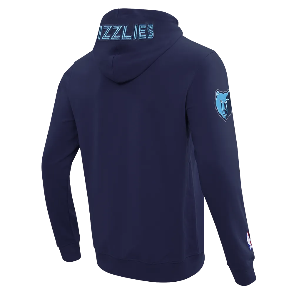 NBA MEMPHIS GRIZZLIES CLASSIC CHENILLE MEN'S FZ DK PO HOODIE (MIDNIGHT NAVY)
