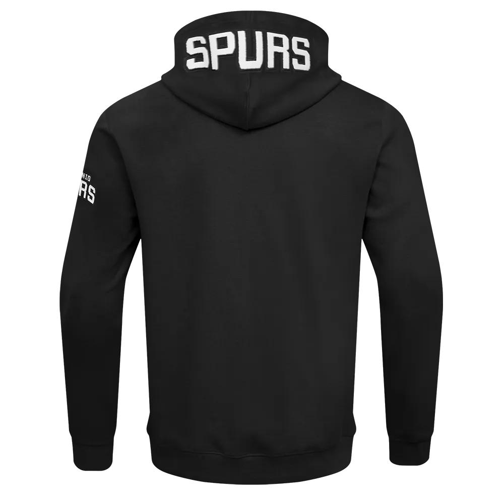 NBA SAN ANTONIO SPURS CLASSIC CHENILLE MEN'S DK FZ PO HOODIE (BLACK)
