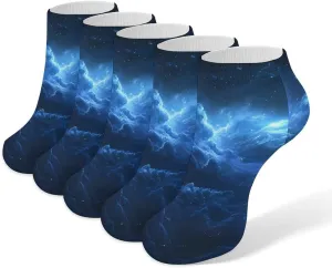 Nebula Cloud 5 Pairs Unisex Activewear Ankle Socks Lightweight Low Cut And No Show Socks